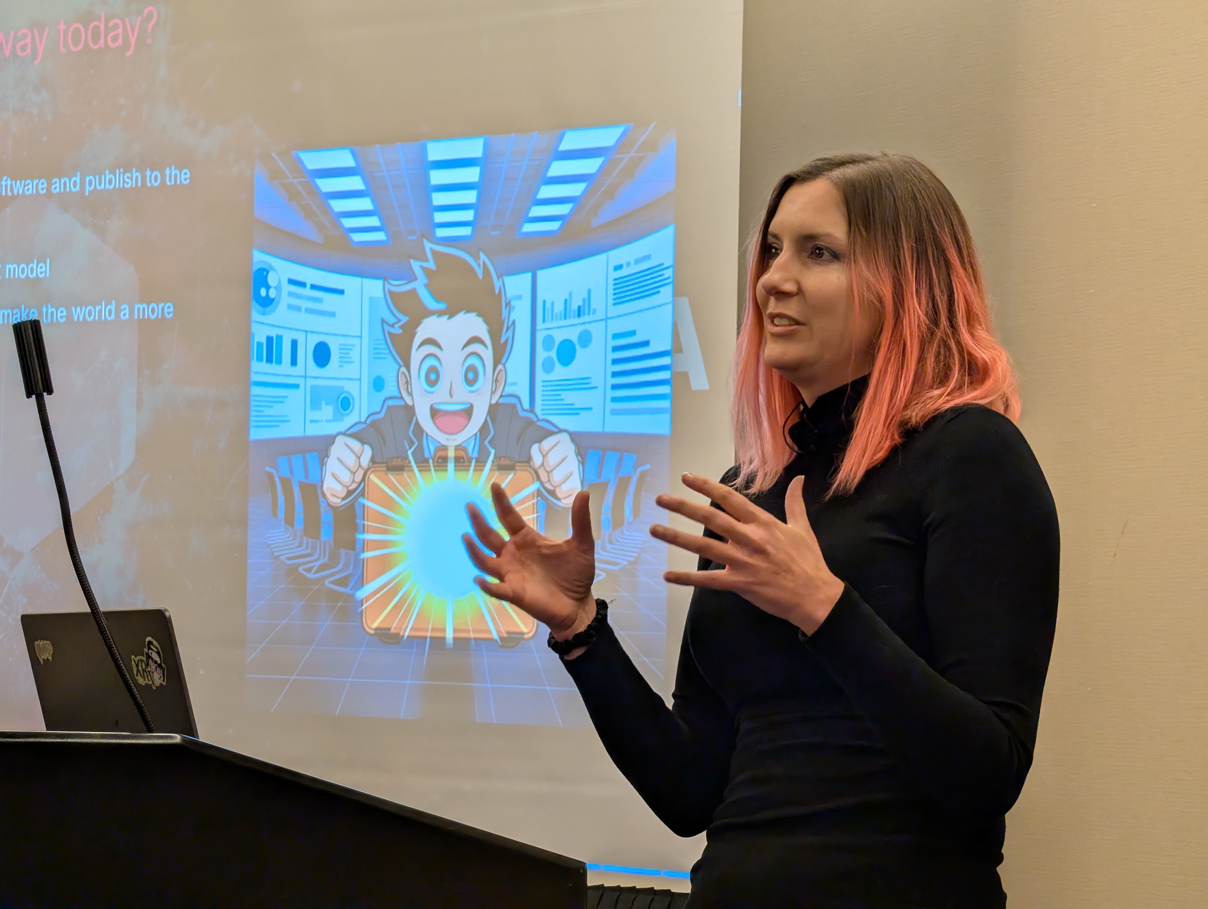 Petra speaking at a conference